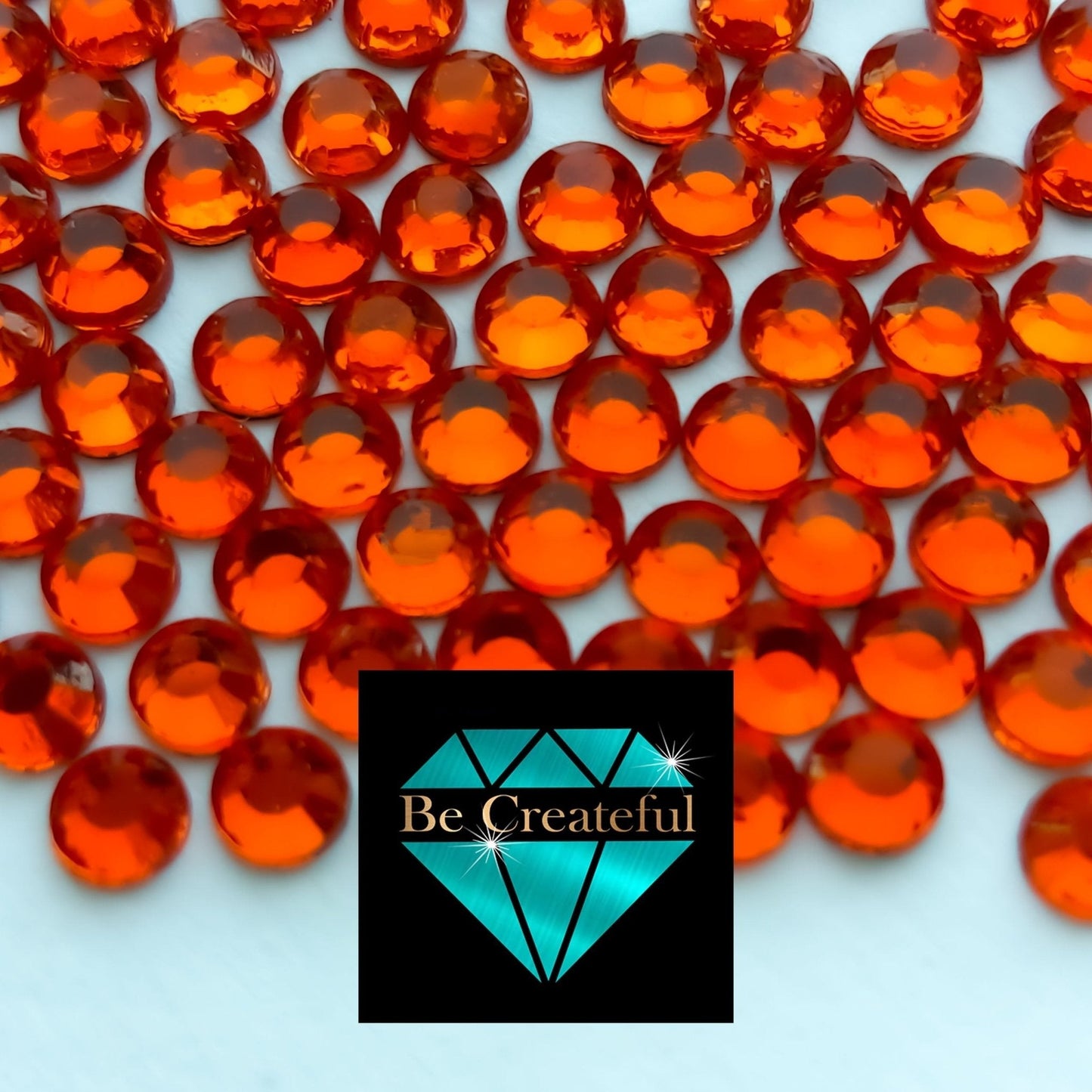 Korean Orange Hotfix Rhinestones - Be Createful, Beautiful Rhinestones at wholesale prices.