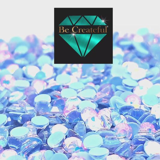 FLATBACK Luminous Opal Blue Rhinestones