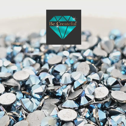 Multi-Size Blue Metal Flatback Rhinestones