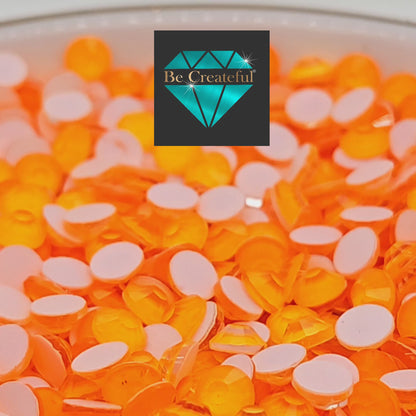 BULK Neon Light Orange Glass FLATBACK Rhinestones