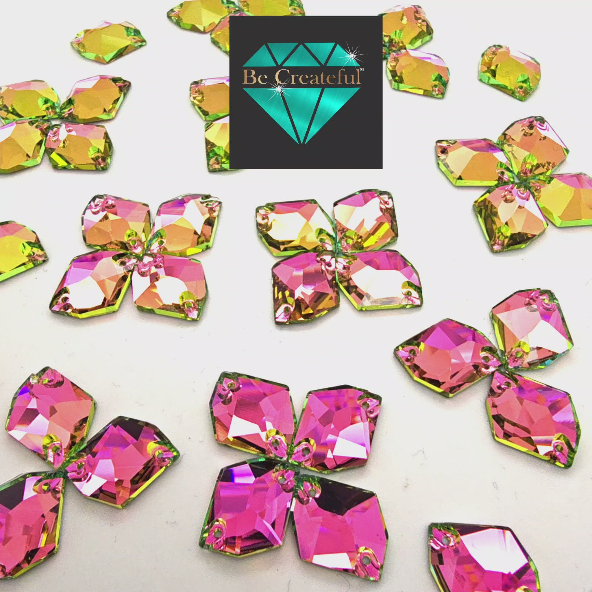 Vitrail Rose Cosmic SHAPED Sew On Rhinestone