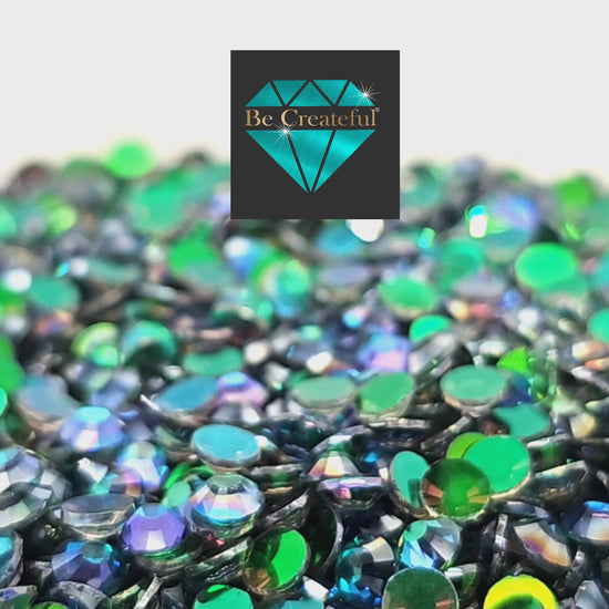 FLATBACK Aurora Green Rhinestones