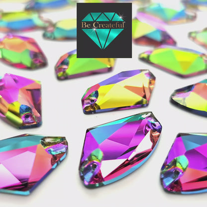 Volcano Emerald Galactic SHAPED Sew On Rhinestone
