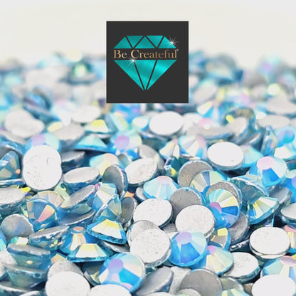 Multi-Size Caribbean Blue Flatback Rhinestones