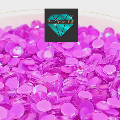 Multi-Size Neon Purple AB Flatback Rhinestones