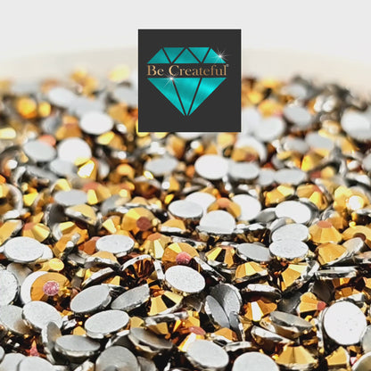 Multi-Size Aurum Light Gold Flatback Rhinestones