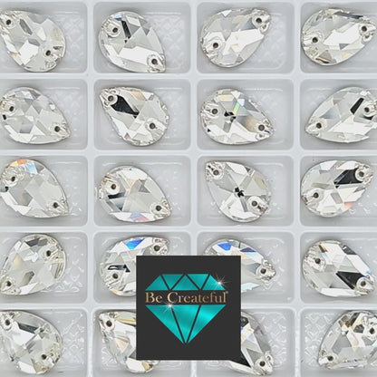 Crystal DROP SHAPED Sew On Rhinestones