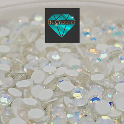 FLATBACK Luminous Opal White Rhinestones