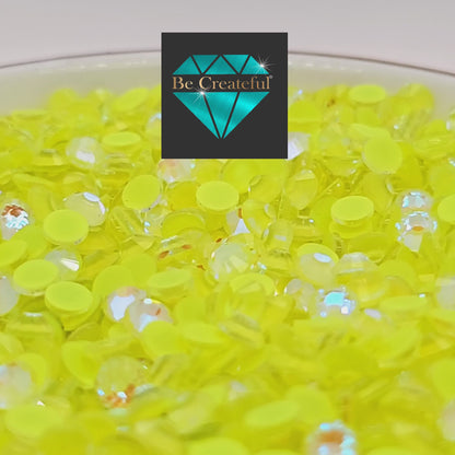 BULK Neon Citrine AB FLATBACK Rhinestones