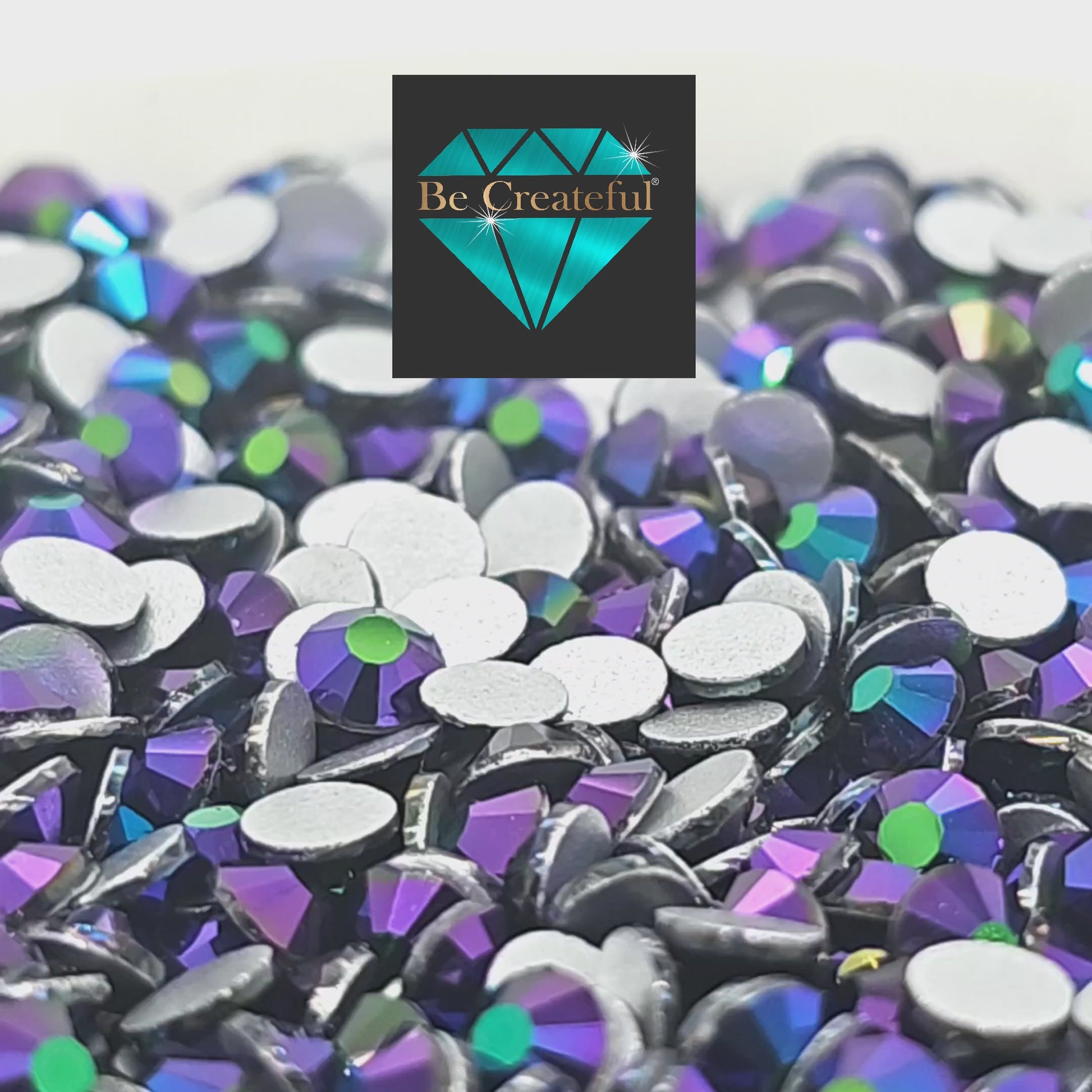 FLATBACK Rainbow BLACK Rhinestones