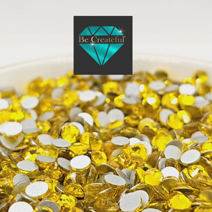 FLATBACK Citrine Yellow Rhinestones