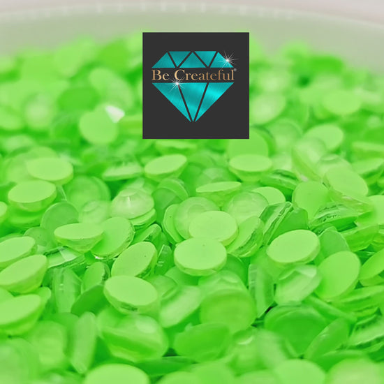 Multi-Size Neon Lime Flatback Rhinestones