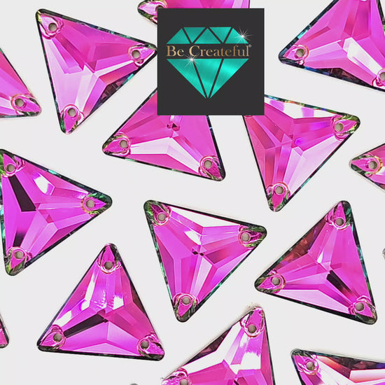 Vitrail Rose SQUARE SHAPED Sew On Rhinestones