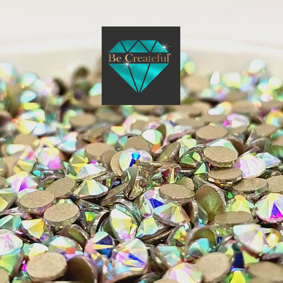 LUXE® Crystal AB Glass Flatback Rhinestones - 5⭐rated – Be Createful