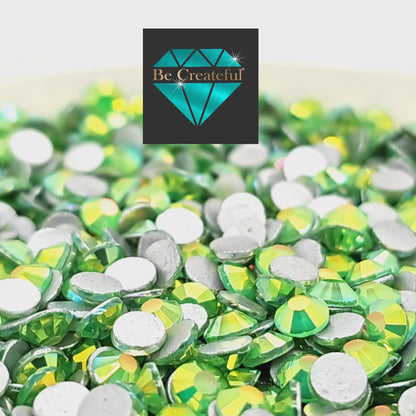 Multi-Size Caribbean Green Flatback Rhinestones