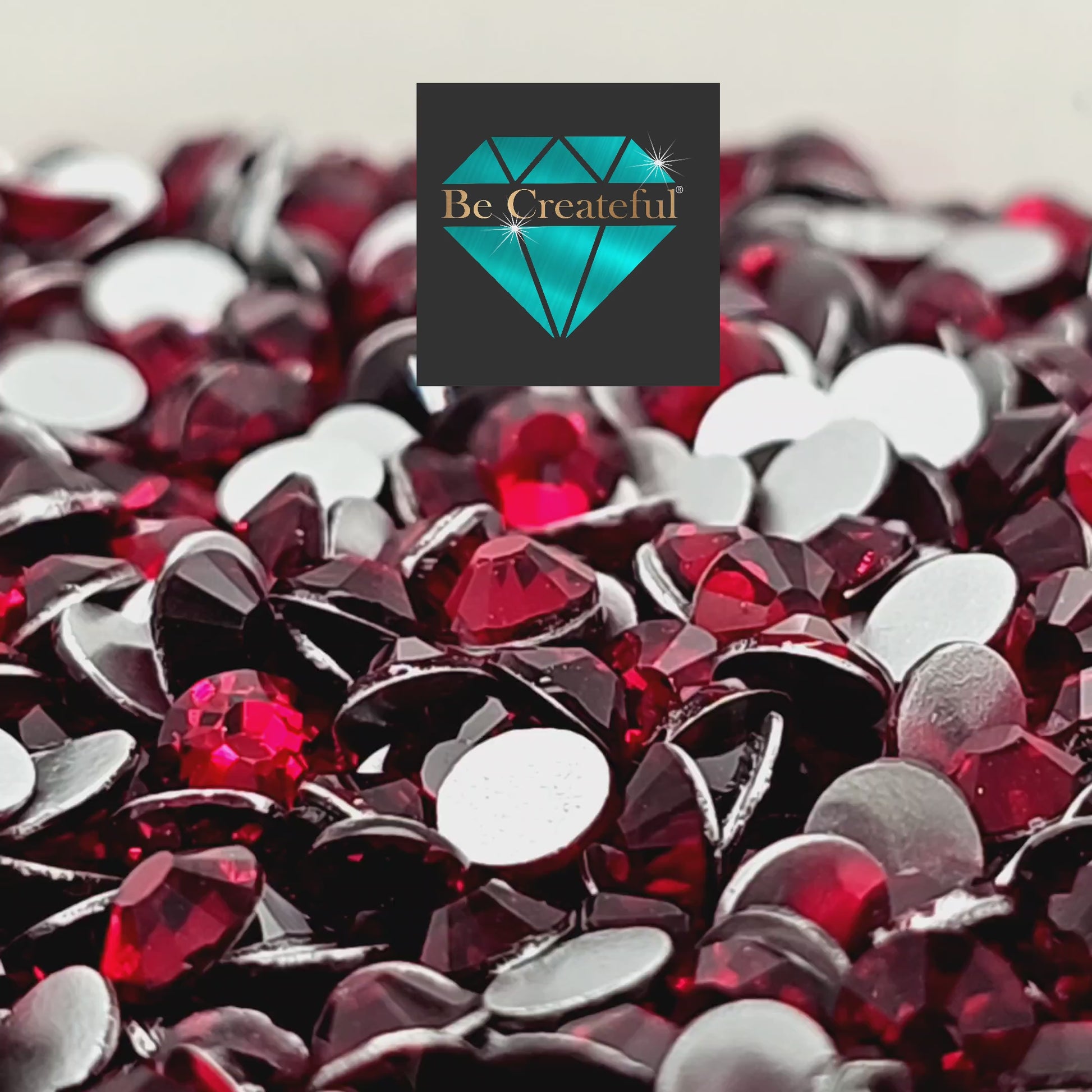 BULK Dark Siam Red Glass FLATBACK Rhinestones