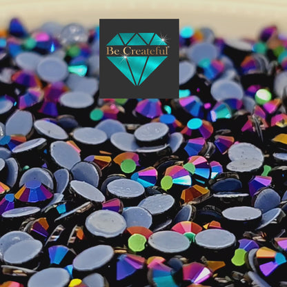 LUXE® Rainbow Black HOTFIX Rhinestones