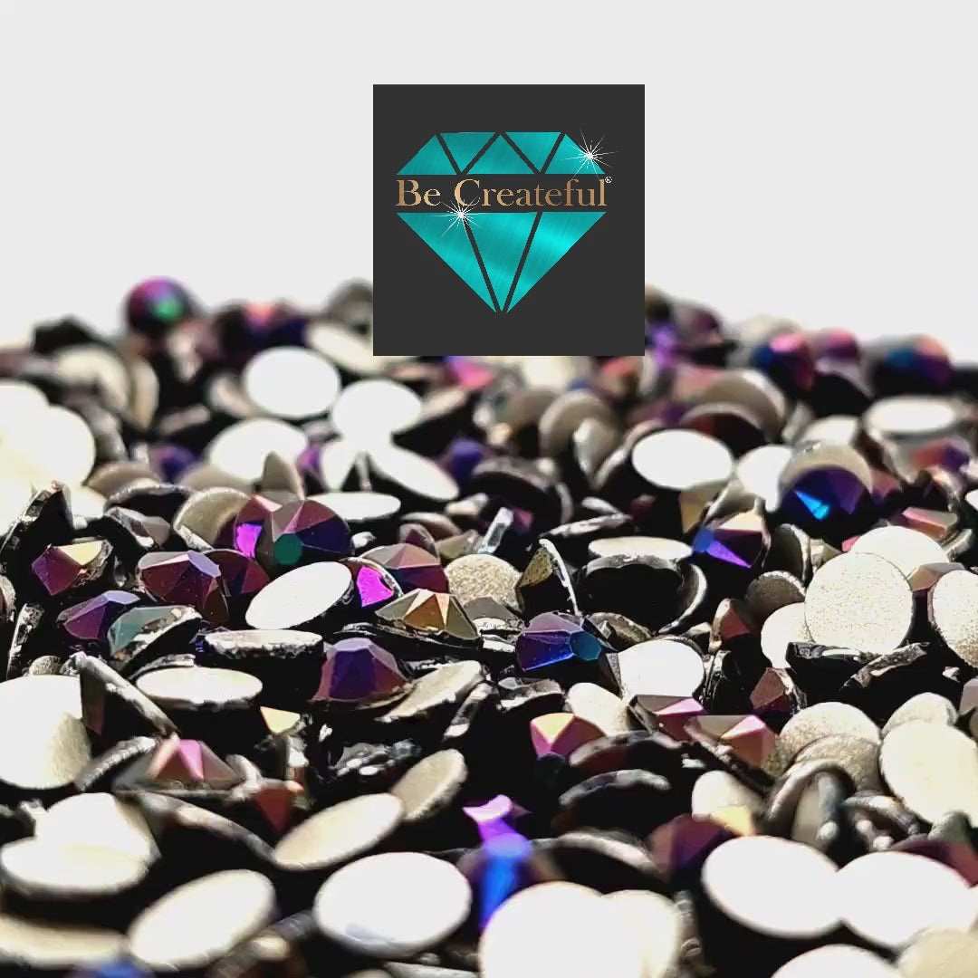 FLATBACK LUXE® Rainbow Black Rhinestones