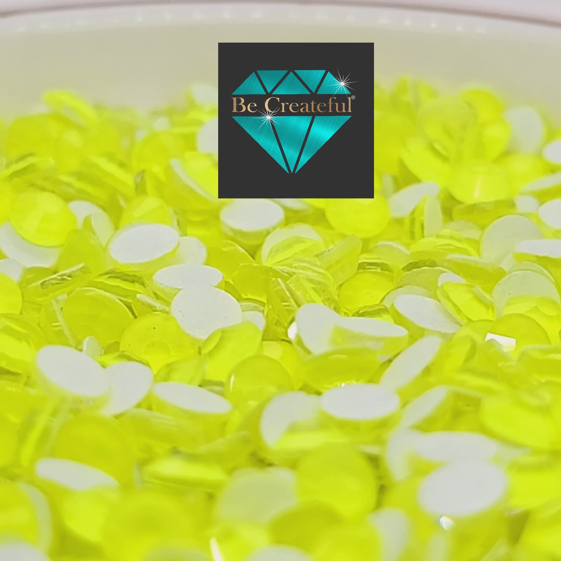 FLATBACK Neon Yellow Rhinestones - 5 ⭐ Rated rhinestone – Be Createful