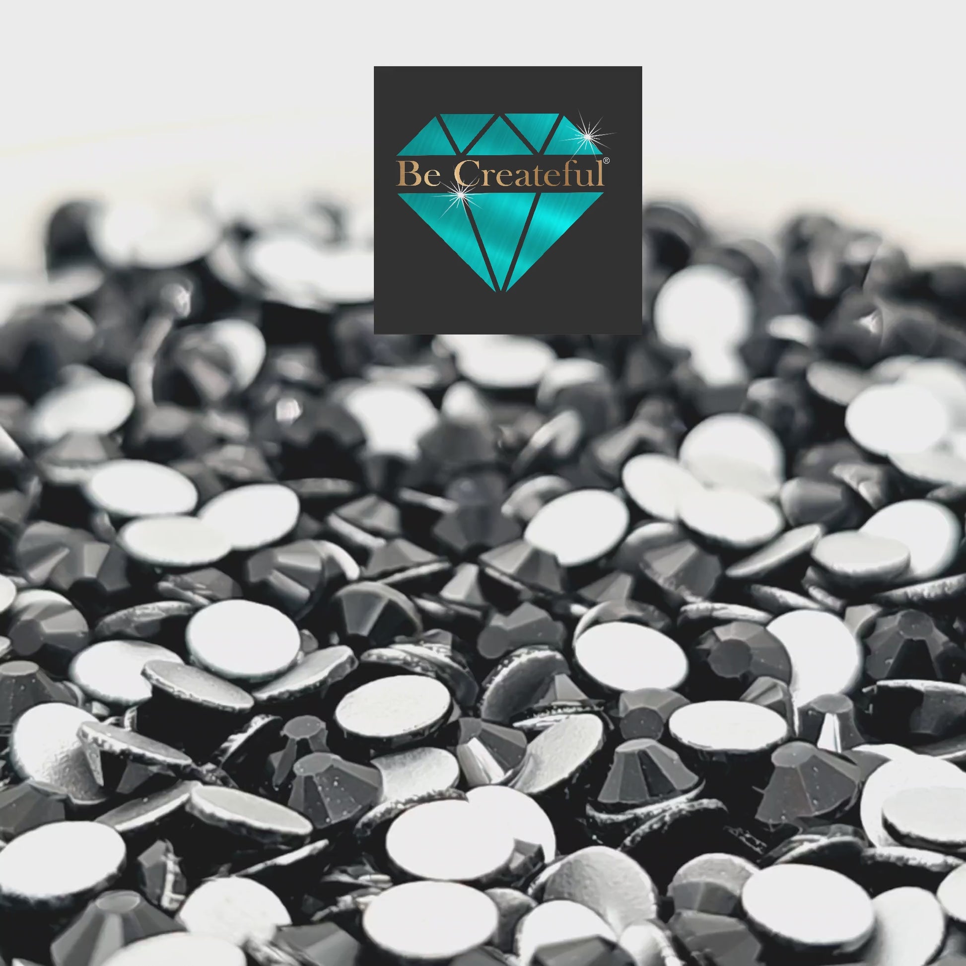 BULK Jet Black Glass FLATBACK Rhinestones