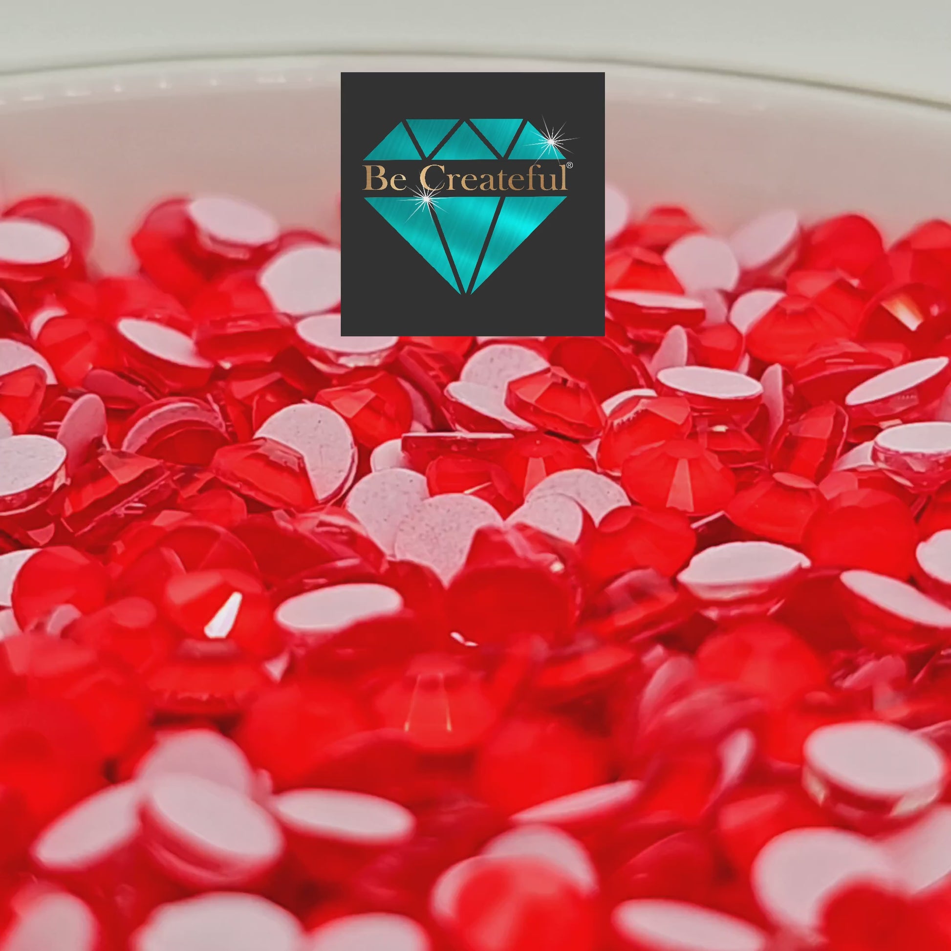 BULK Neon Red Glass FLATBACK Rhinestones