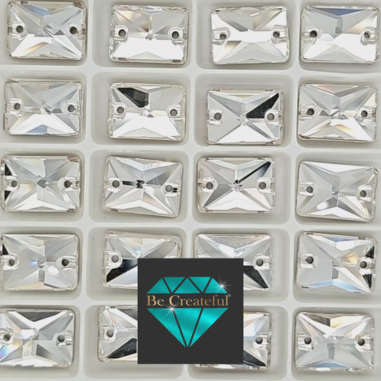 Crystal Rectangle SHAPED Sew On Rhinestones