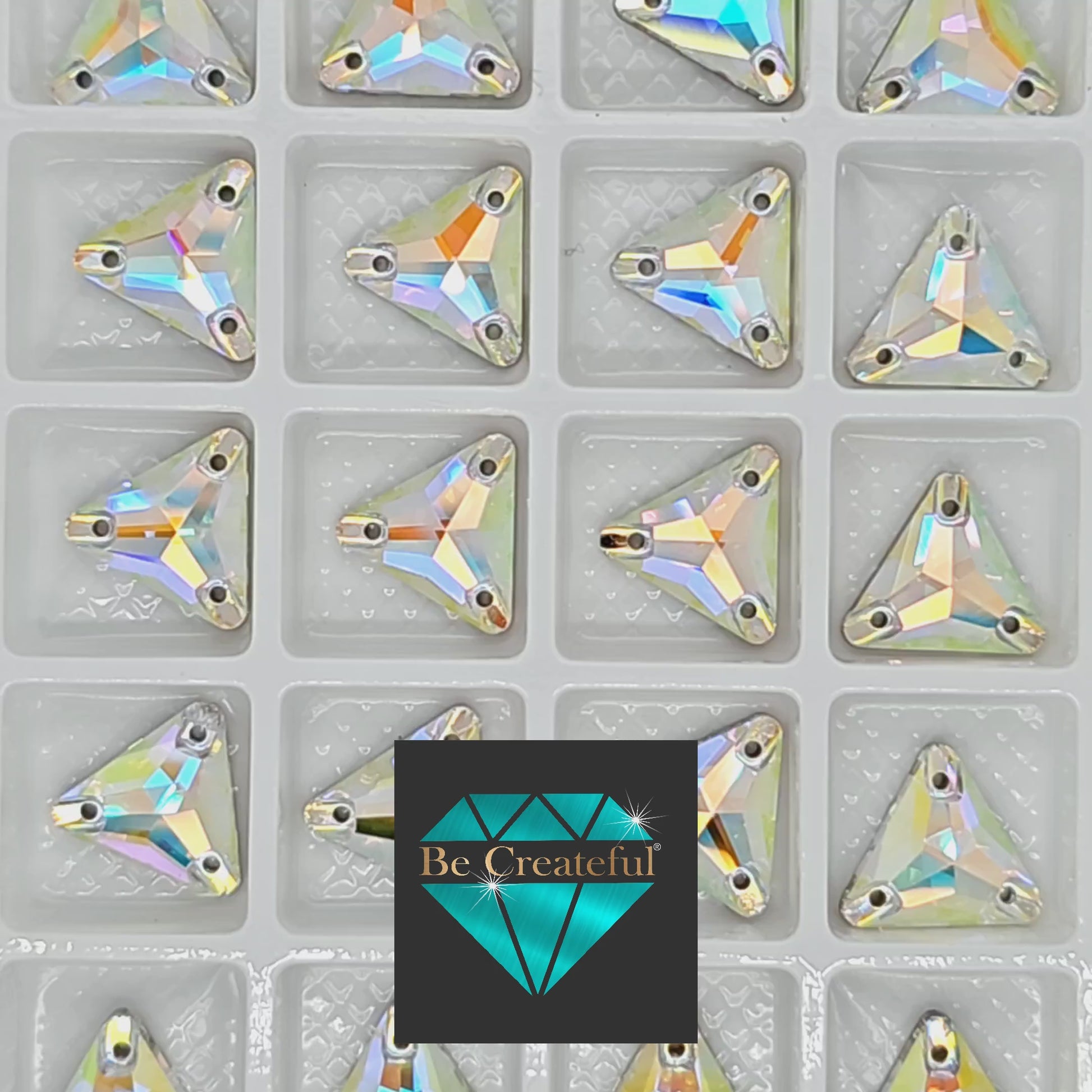 Crystal AB Triangle SHAPED Sew On Rhinestones