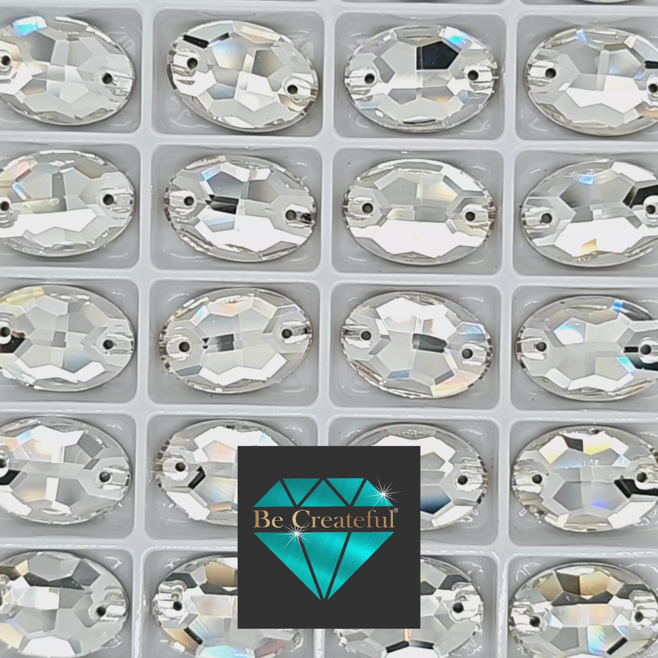 LUXE Crystal Oval Shaped Sew On Rhinestones - Fancy Oval