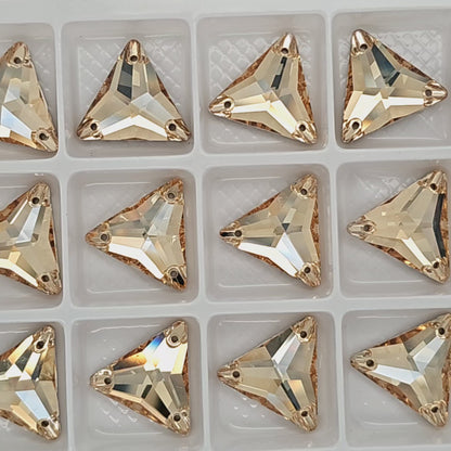 Champagne Golden Shadow Triangle SHAPED Sew On Rhinestones Media 1 of 12Champagne Golden Shadow Triangle SHAPED Sew On Rhinestones