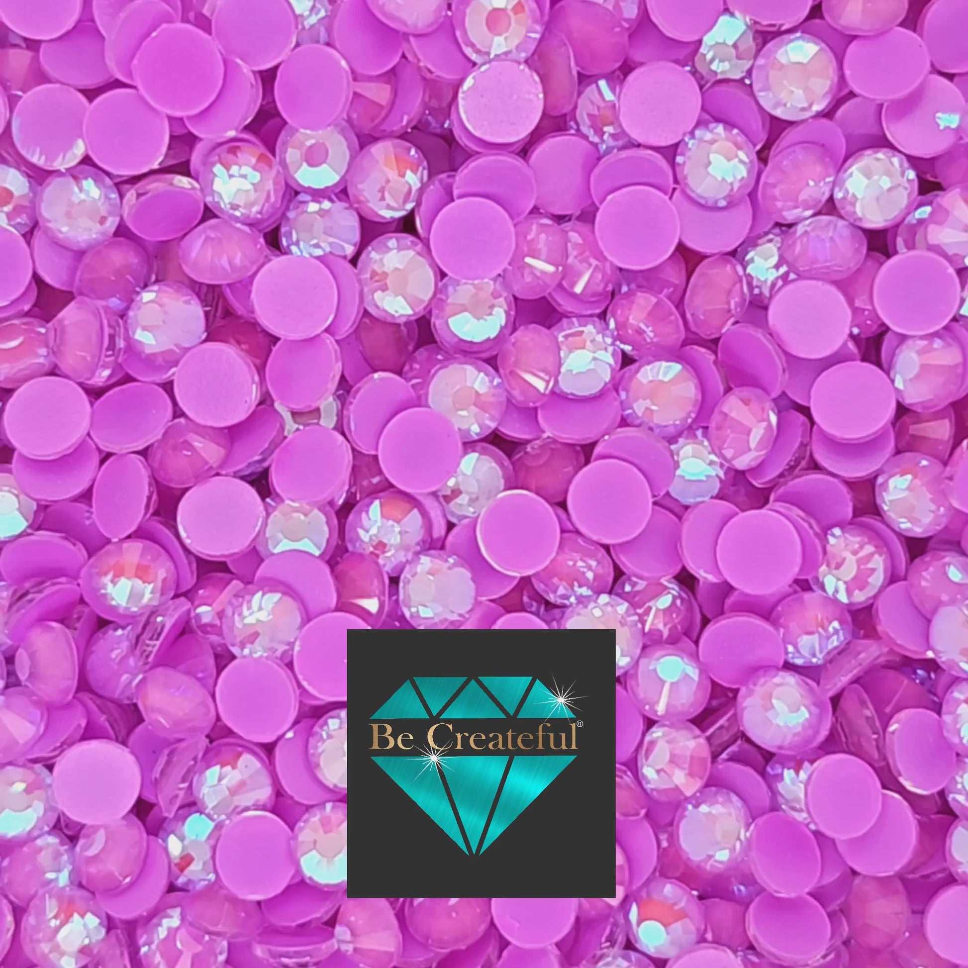 Flatback Neon Purple Glass Rhinestones - Large Rhinestone Selection – Be  Createful