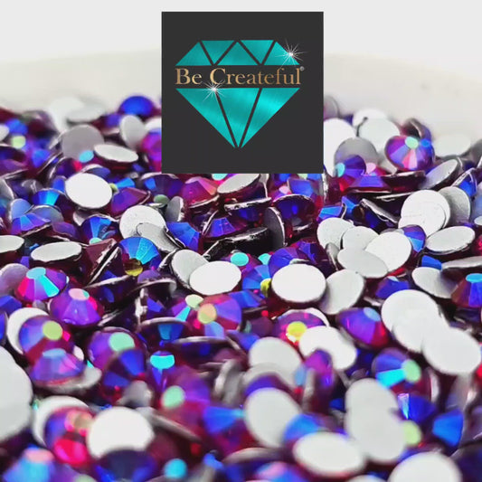 Multi-Size Dark Siam AB Flatback Rhinestones