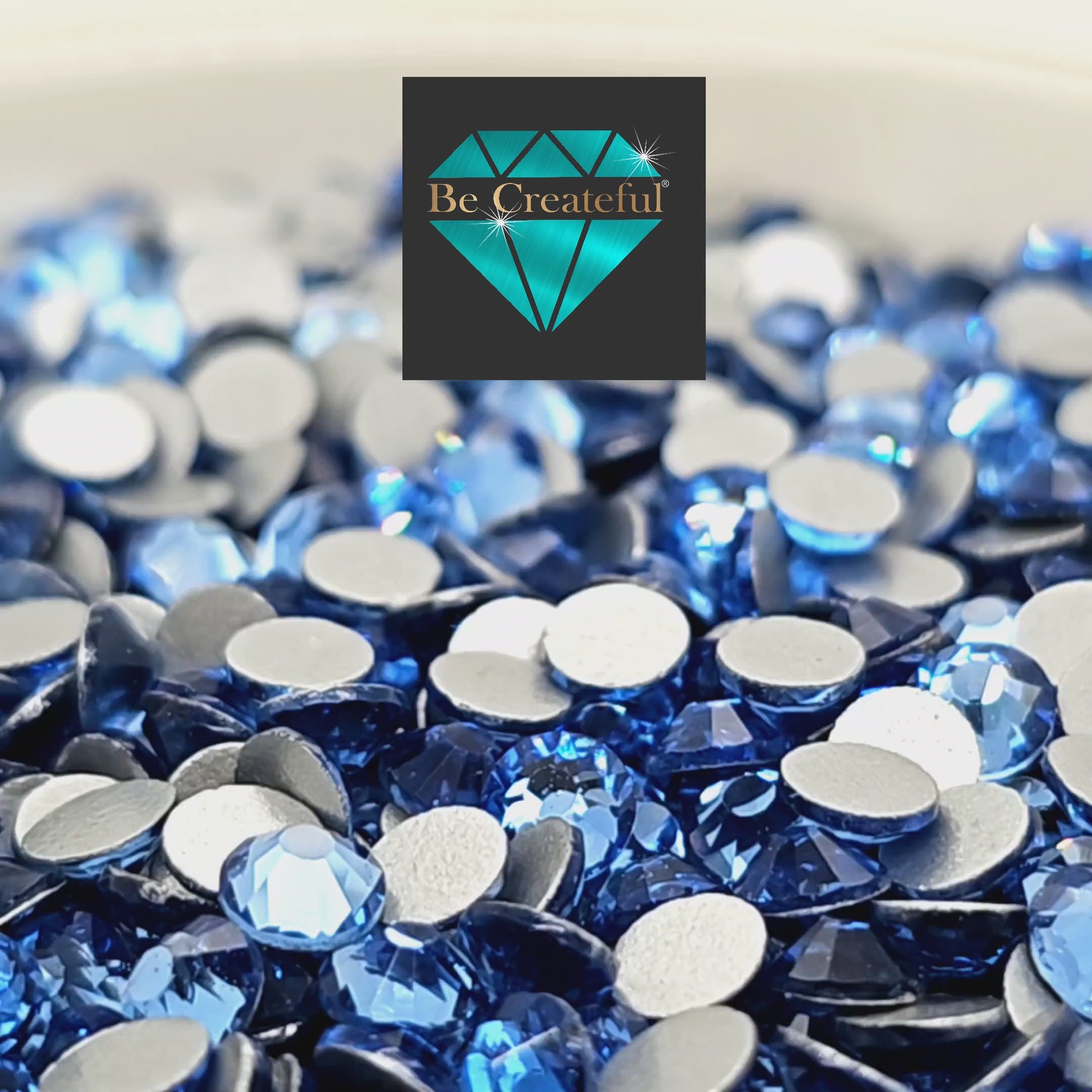 FLATBACK Light Sapphire Blue Rhinestones