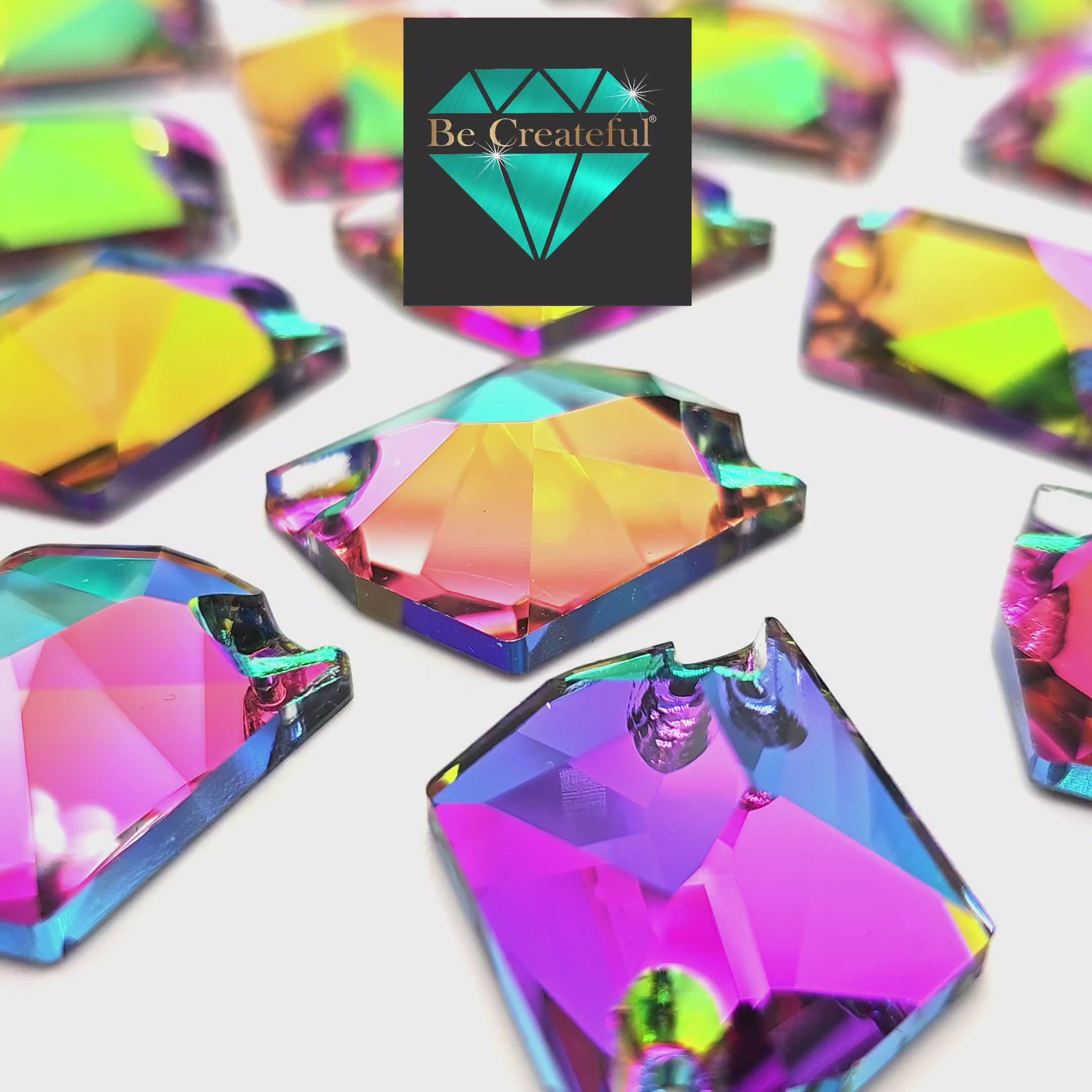 High Quality Volcano Emerald Glass Cosmic SHAPED Sew On Rhinestone