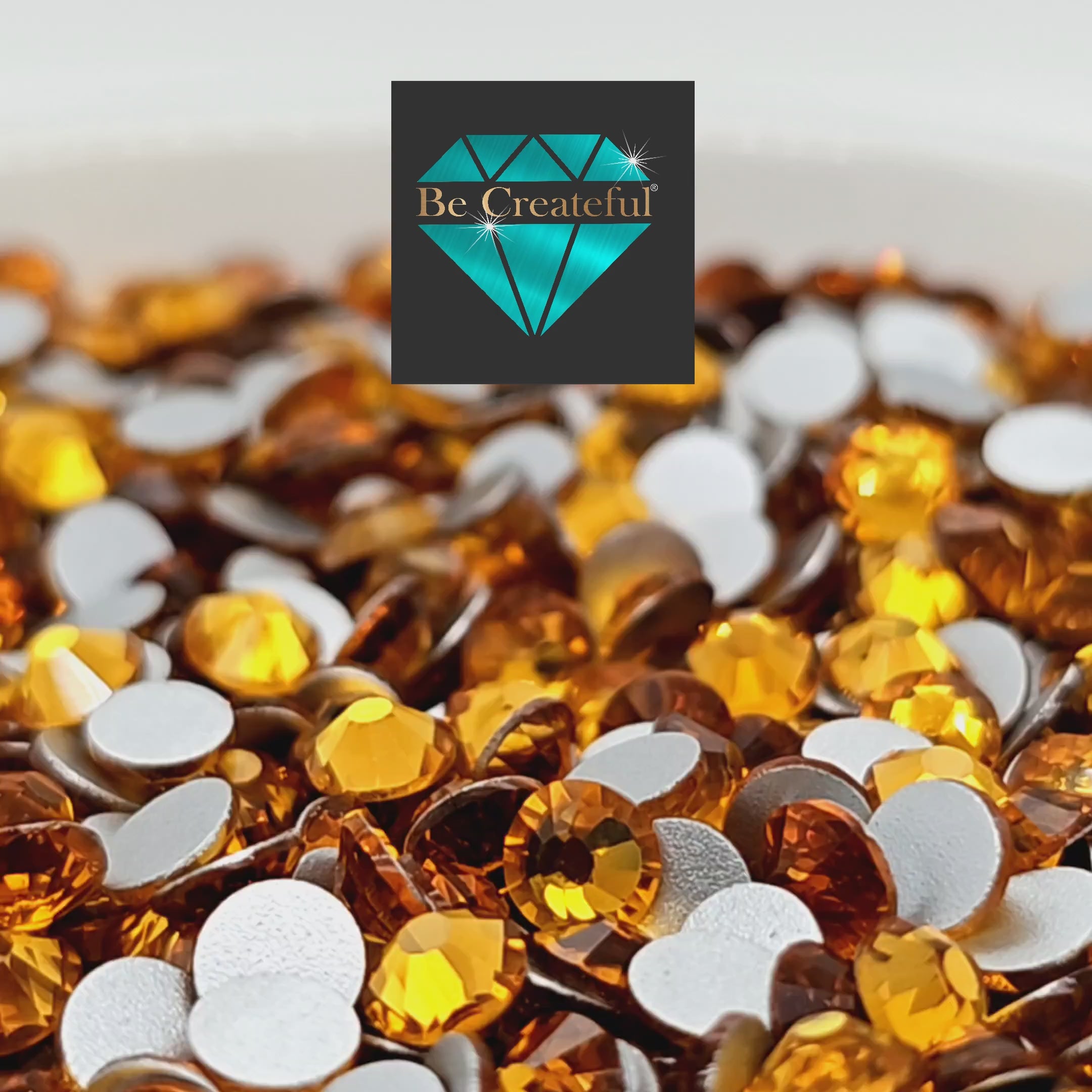 FLATBACK Topaz Glass Rhinestones -Large rhinestone selection – Be Createful