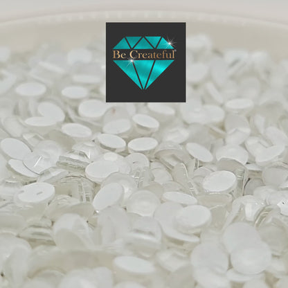 BULK Neon White Glass FLATBACK Rhinestones