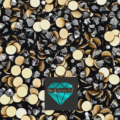 BULK LUXE® Jet Hematite FLATBACK Rhinestones