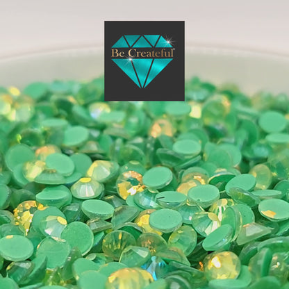 FLATBACK Luminous Opal Green Rhinestones