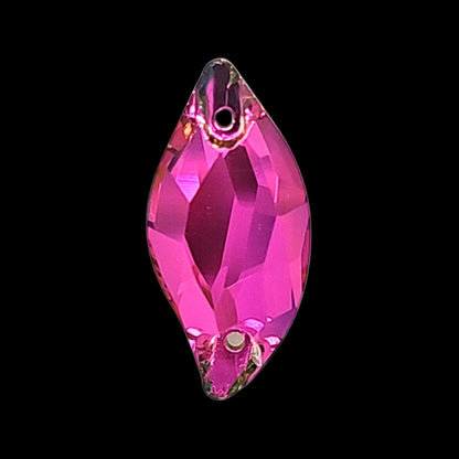 Vitrail Rose Diamond Leaf SHAPED Glass Sew On Rhinestones