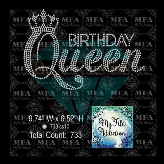zzz Birthday Queen 2 With Crown Rhinestone Digital Download File - Discontinued Products