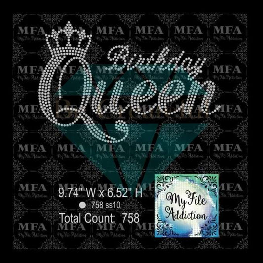 zzz Birthday Queen 3 With Crown Rhinestone Digital Download File - Discontinued Products