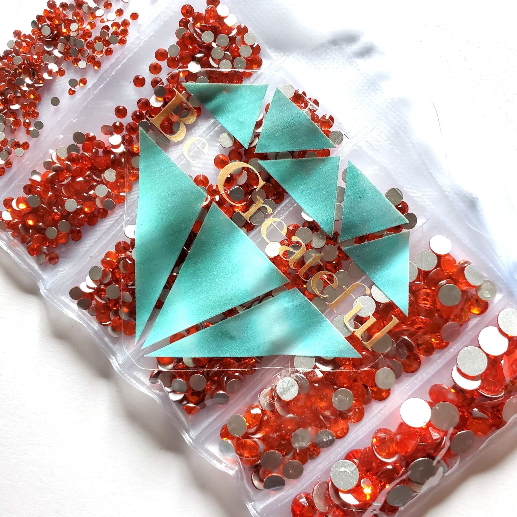 Multi-Size Hyacinth Orange Flatback Glass Rhinestone 5⭐rated – Be Createful