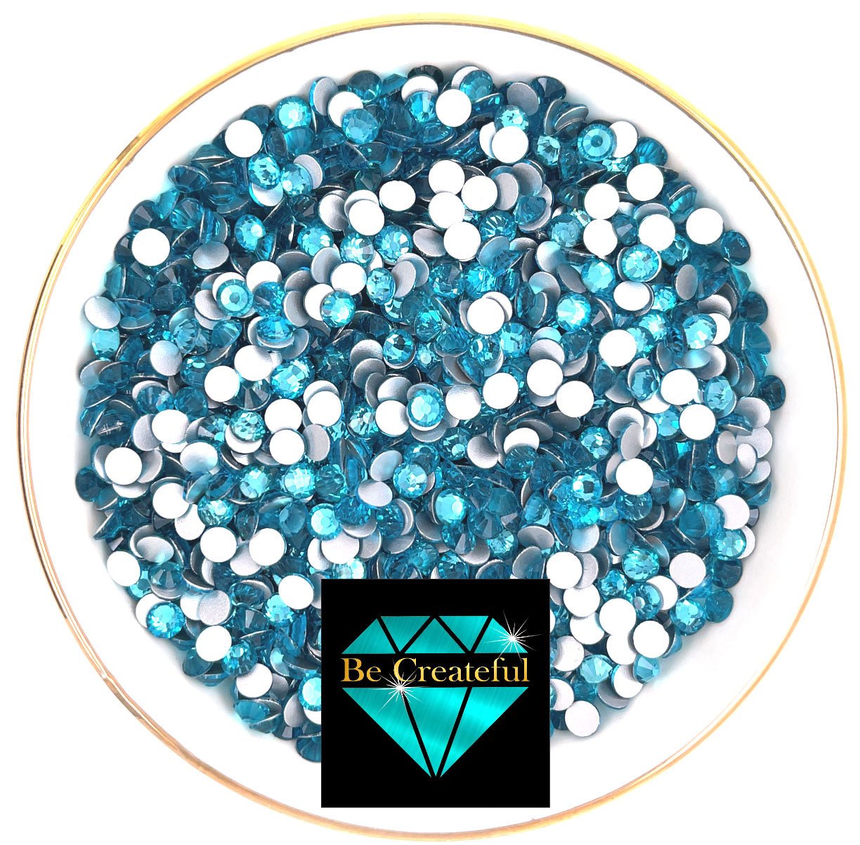 BULK Flatback Aquamarine AB Glass Rhinestones - Bulk Rhinestones – Be  Createful