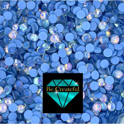Luminous Opal Blue Glass Rhinestones