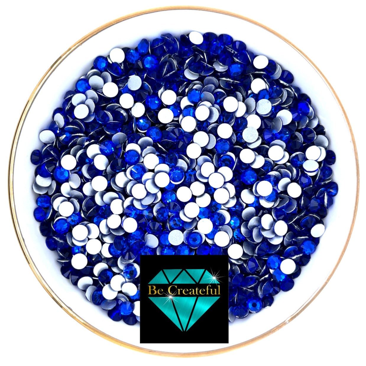 BULK Cobalt Glass Flatback Rhinestones-Wholesale Rhinestones- Be Createful