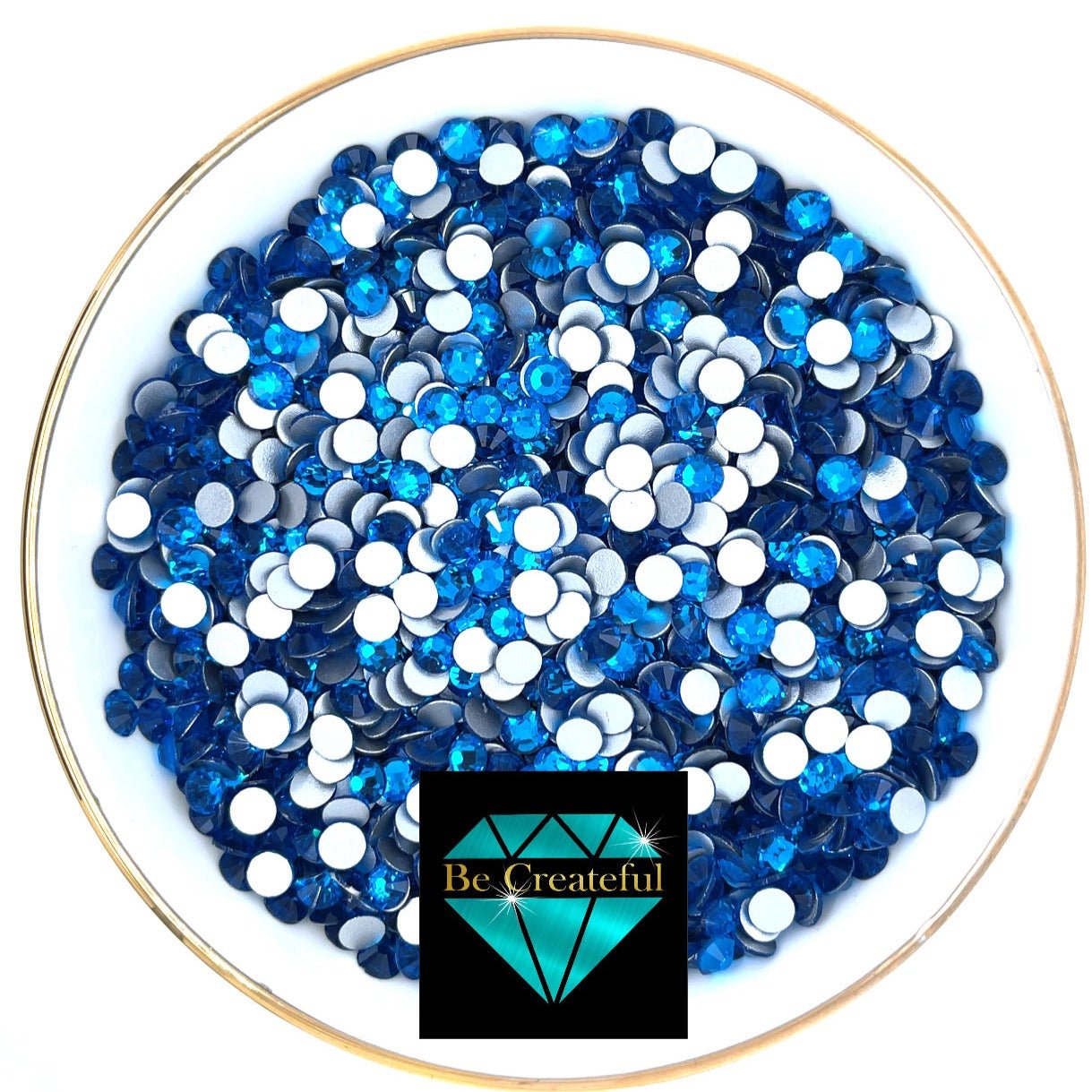 MAXIMA Crystals by Preciosa Flatback Rhinestones Capri Blue 12ss -  Rhinestones Unlimited