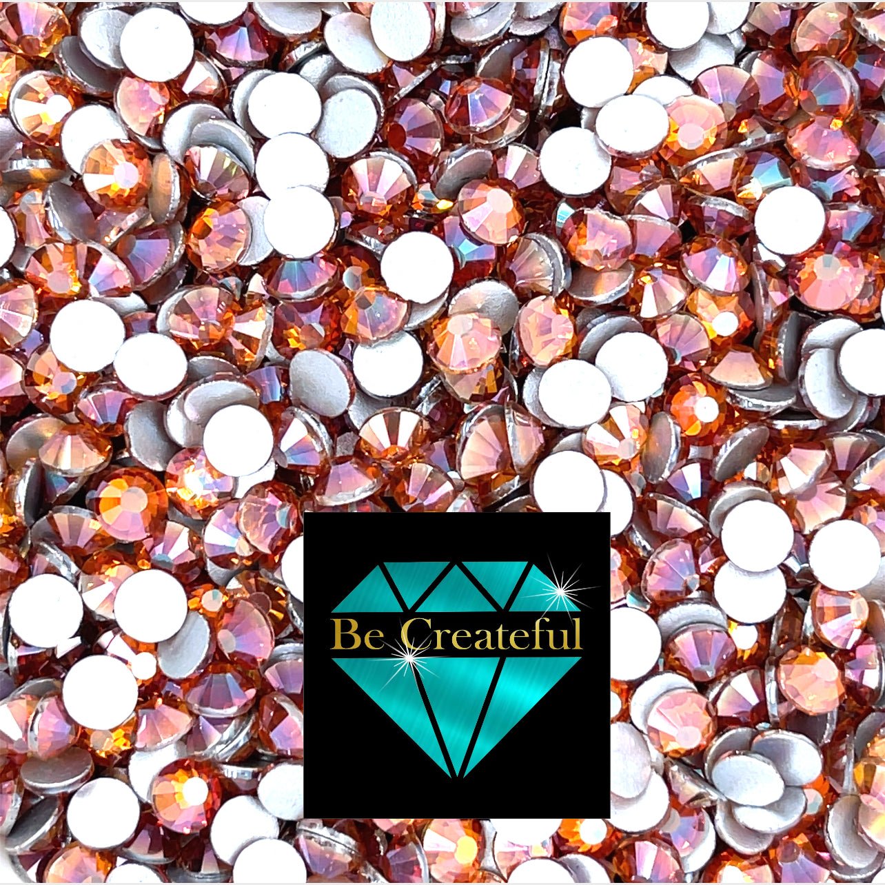 Multi-Size Amber Flatback Rhinestones - Flatback Glass rhinestone