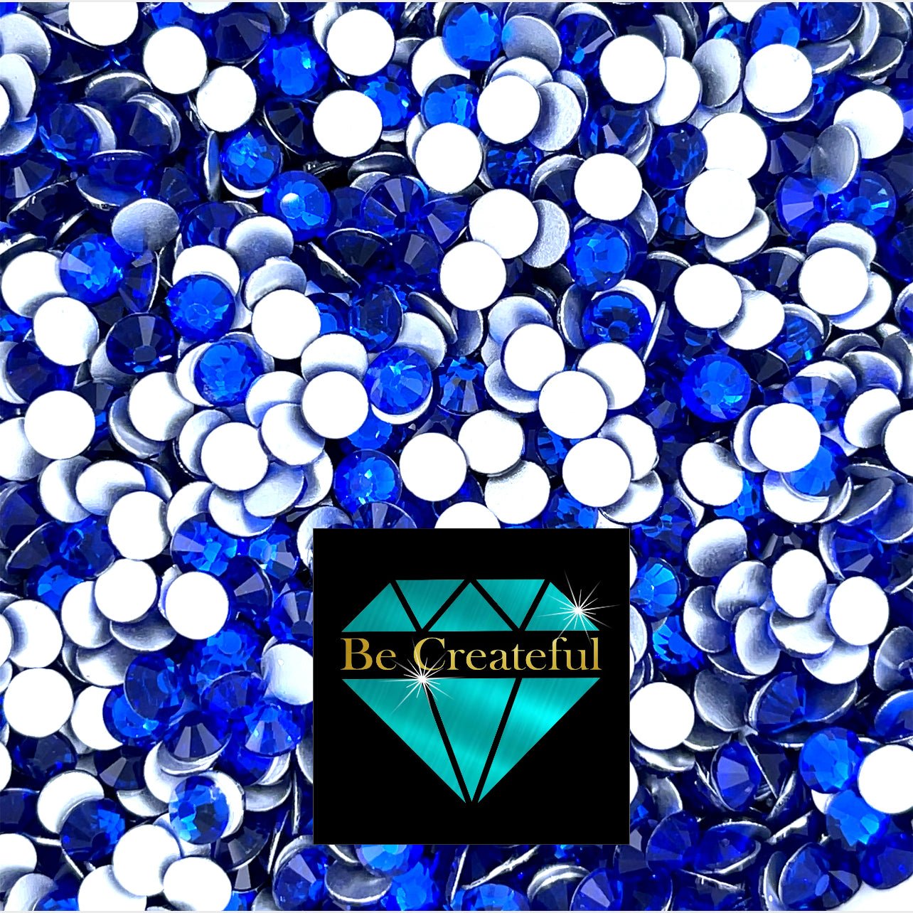 Multi-Size Cobalt Blue Flatback Glass Rhinestones