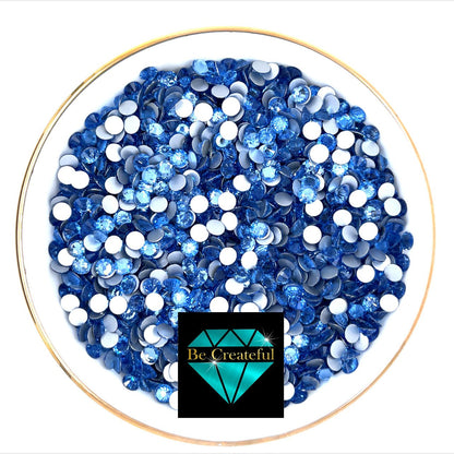 Flatback Foil Lt Sapphire Blue Glass Rhinestones - Be Createful, Beautiful Rhinestones at wholesale prices.