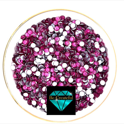 Flatback Foil Fuchsia/Hot Pink Glass Rhinestones - Be Createful, Beautiful Rhinestones at wholesale prices.