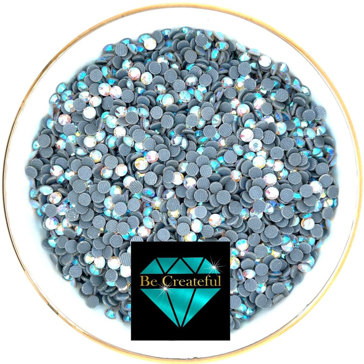 Jet Black Rhinestone Crystal AB Balls - 6 beads – Estatebeads